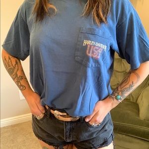 Vintage Harley Davidson single stitch pocket tee size large